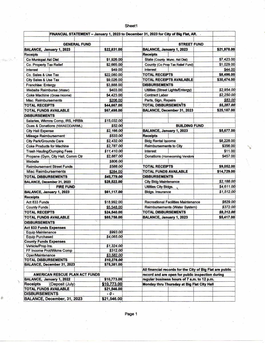 2023 City Financial Statement